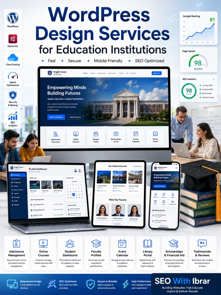 WordPress Design Services for Education Showcase Mockup